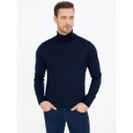 Cacharel Erkek Lacivert Slim Fit Balıkçı Yaka Basic Triko Kazak 50237052-VR033