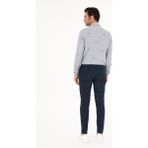 Cacharel Erkek Lacivert Slim Fit Beli Bağcıklı Kanvas Pantolon 50284664-VR033 - 32