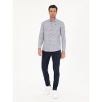 Cacharel Erkek Lacivert Slim Fit Beli Bağcıklı Kanvas Pantolon 50284664-VR033 - 38 - 32