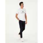 Cacharel Erkek Lacivert Slim Fit Beli Lastikli Esnek Kanvas Pantolon 50306188-VR033 - 32 - 36