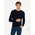 Cacharel Erkek Lacivert Slim Fit Bisiklet Yaka Basic Triko Kazak 50237038-VR033