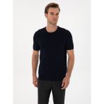 Cacharel Erkek Lacivert Slim Fit Bisiklet Yaka Triko T-Shirt 50314608-VR033 - 2XL