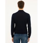 Cacharel Erkek Lacivert Slim Fit Çeyrek Balıkçı Yaka Basic Triko Kazak 50227576-VR033