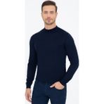 Cacharel Erkek Lacivert Slim Fit Çeyrek Balıkçı Yaka Basic Triko Kazak 50237039-VR033