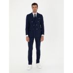 Cacharel Erkek Lacivert Slim Fit Çizgili Yün Takım Elbise 50284848-VR033 - 54 - 6 Drop