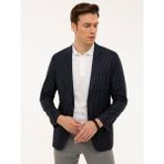 Cacharel Erkek Lacivert Slim Fit Keten Karışımlı Çizgili Ceket 50223286-VR033 - 46 - 6 Drop
