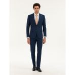 Cacharel Erkek Lacivert Slim Fit Keten Karışımlı Takım Elbise 50284635-VR033 - 6 Drop - 48