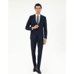 Cacharel Erkek Lacivert Slim Fit Klasik Takım Elbise 50310167-VR033 - 48 - 6 Drop