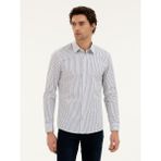 Cacharel Erkek Lacivert Slim Fit Pamuk Çizgili Gömlek 50288628-VR033
