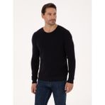 Cacharel Erkek Lacivert Slim Fit Pamuk Karışımlı Bisiklet Yaka Triko Kazak 50318983-VR033 - XL