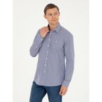 Cacharel Erkek Lacivert Slim Fit Pamuklu Çizgili Gömlek 50291357-VR033 - 43
