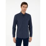 Cacharel Erkek Lacivert Slim Fit Uzun Kollu Gömlek 50291698-VR033 - 2XL