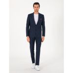 Cacharel Erkek Lacivert Slim Fit Yün Ipek Karışımlı Takım Elbise 50306778-VR033 - 6 Drop