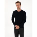 Cacharel Erkek Lacivert Slim Fit Yün Karışımlı Bisiklet Yaka Basic Triko Kazak 50315266-VR033