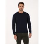 Cacharel Erkek Lacivert Slim Fit Yün Karışımlı Bisiklet Yaka Basic Triko Kazak 50318854-VR033 - 2XL