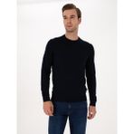 Cacharel Erkek Lacivert Slim Fit Yün Karışımlı Bisiklet Yaka Triko Kazak 50311869-VR033 - 3XL