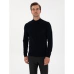 Cacharel Erkek Lacivert Slim Fit Yün Karışımlı Yarım Balıkçı Basic Triko Kazak 50315296-VR033 - 2XL