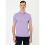 Cacharel Erkek Lila Polo Yaka Slim Fit Basic Merserize T-shirt 50250172-VR034 - XS