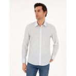 Cacharel Erkek Mavi Slim Fit Çizgili Yün Gömlek 50291363-VR036 - 37