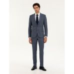 Cacharel Erkek Mavi Slim Fit Kareli Takım Elbise 50287888-VR036 - 6 Drop - 56