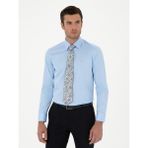 Cacharel Erkek Mavi Slim Fit Pamuk Klasik Gömlek 50285570-VR036 - 39