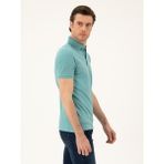 Cacharel Erkek Mint Melanj Slim Fit Polo Yaka Merserize T-Shirt 50284769-VR176 - 3XL