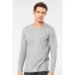Cacharel Erkek Modal Pamuk V Yaka T-shirt 2243/Gri - XL
