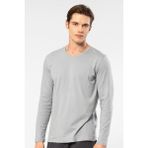Cacharel Erkek Modal Pamuk V Yaka T-shirt 2243/Gri
