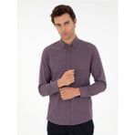 Cacharel Erkek Mürdüm Slim Fit Uzun Kollu Gömlek 50291698-VR074