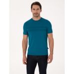 Cacharel Erkek Petrol Mavisi Slim Fit Bisiklet Yaka Triko T-shirt 50311875-VR102 - XL
