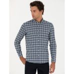 Cacharel Erkek Petrol Slim Fit Uzun Kollu Gömlek 50272910-VR102 - XL