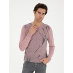 Cacharel Erkek Pudra Slim Fit Yün Karışımlı Bisiklet Yaka Triko Kazak 50271653-VR042 - 2XL