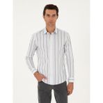 Cacharel Erkek Saks Slim Fit Uzun Kollu Gömlek 50285542-VR032 - 43 - Koyu Mavi