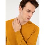 Cacharel Erkek Sarı Slim Fit Bisiklet Yaka Basic Triko Kazak 50257398-VR044