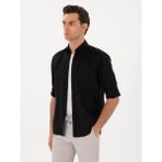 Cacharel Erkek Siyah Regular Fit %100 Keten Gömlek 50303617-VR046 - XL