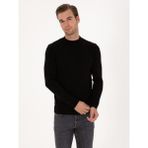 Cacharel Erkek Siyah Slim Fit %100 Pamuk Çeyrek Balıkçı Yaka Triko Kazak 50318950-VR046 - XL