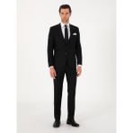 Cacharel Erkek Siyah Slim Fit %100 Yün Klasik Takım Elbise 50304078-VR046 - 54 - 6 Drop