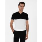 Cacharel Erkek Siyah Slim Fit Apaş Yaka Triko T-Shirt 50300787-VR046