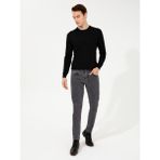 Cacharel Erkek Siyah Slim Fit Bisiklet Yaka Basic Triko Kazak 50257398-VR046