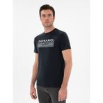 Cacharel Erkek Siyah Slim Fit Bisiklet Yaka Desenli T-Shirt 50302274-VR046