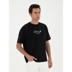 Cacharel Erkek Siyah Slim Fit Bisiklet Yaka T-shirt 50284874-VR046 - 2XL