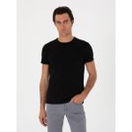Cacharel Erkek Siyah Slim Fit Bisiklet Yaka T-Shirt 50300699-VR046 - 2XL