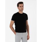 Cacharel Erkek Siyah Slim Fit Bisiklet Yaka Triko T-Shirt 50300809-VR046 - 3XL