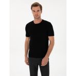 Cacharel Erkek Siyah Slim Fit Bisiklet Yaka Triko T-Shirt 50314608-VR046 - XL