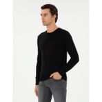 Cacharel Erkek Siyah Slim Fit Kaşmir İpek Karışımlı Bisiklet Yaka Triko Kazak 50293273-VR046