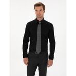 Cacharel Erkek Siyah Slim Fit Pamuk Karışımlı Gömlek 50314589-VR046 - 40