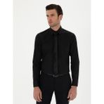 Cacharel Erkek Siyah Slim Fit Pamuk Klasik Gömlek 50285570-VR046 - 38