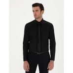 Cacharel Erkek Siyah Slim Fit Pamuk Klasik Gömlek 50285570-VR046 - 40
