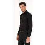 Cacharel Erkek Siyah Slim Fit Pamuk Klasik Gömlek 50287784-VR046 - 42