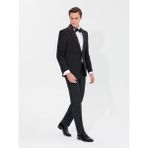 Cacharel Erkek Siyah Slim Fit Smokin Ceket 50266999-VR046 - 6 Drop